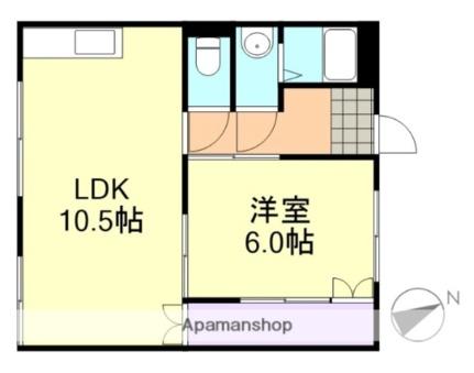 岡山県倉敷市北浜町(賃貸アパート1LDK・1階・40.58㎡)の写真 その2