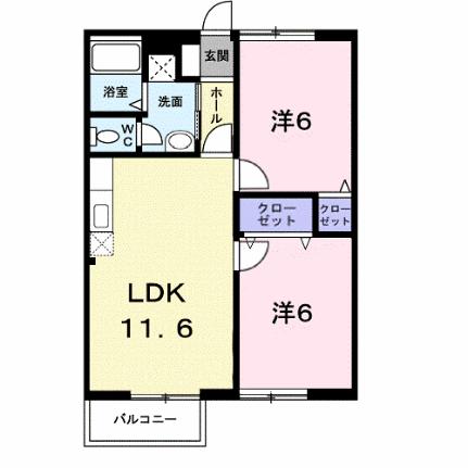 ニューコーポ高屋　Ｂ 201｜岡山県井原市高屋町２丁目(賃貸アパート2LDK・2階・54.92㎡)の写真 その2