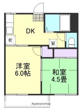 岡山県倉敷市松島(賃貸アパート2DK・2階・30.42㎡)の写真 その2