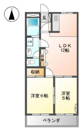 リブ・コンフォース 201｜岡山県倉敷市西阿知町西原(賃貸アパート2LDK・2階・45.97㎡)の写真 その2