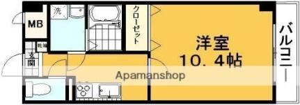 マリベール老松 205｜岡山県倉敷市老松町４丁目(賃貸マンション1K・2階・34.20㎡)の写真 その2