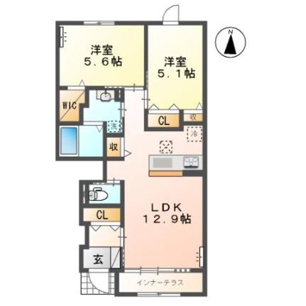 （仮称）ロココモダン東富井 107｜岡山県倉敷市東富井(賃貸アパート2LDK・1階・57.39㎡)の写真 その2