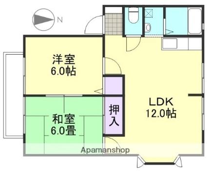 サンビレッジ吉備路　Ｂ棟 ｜岡山県総社市中央４丁目(賃貸アパート2LDK・2階・52.84㎡)の写真 その2