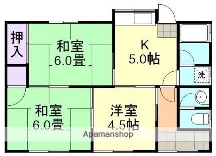 塩津様借家（2064） ｜岡山県倉敷市中島(賃貸一戸建3K・1階・57.00㎡)の写真 その2