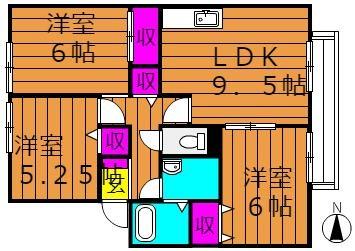 サンビレッジチェリオ B201｜岡山県倉敷市中島(賃貸アパート3LDK・2階・63.26㎡)の写真 その2