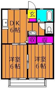 アメニティハイツ　Ｂ 201号室｜岡山県総社市中央４丁目(賃貸アパート2DK・2階・40.92㎡)の写真 その2