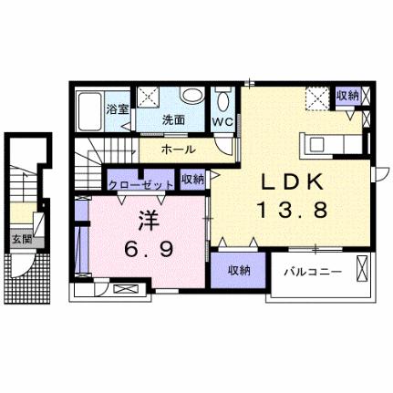 ル・ソレイユ 205 ｜ 岡山県倉敷市玉島上成（賃貸アパート1LDK・2階・56.61㎡） その2