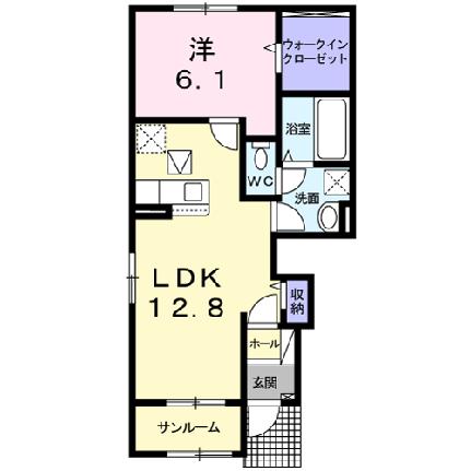 カンタービレ大崎I 101 ｜ 岡山県倉敷市連島町西之浦（賃貸アパート1LDK・1階・50.13㎡） その2