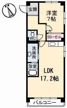 石関マンション ｜岡山県岡山市北区石関町(賃貸マンション1LDK・3階・54.00㎡)の写真 その2