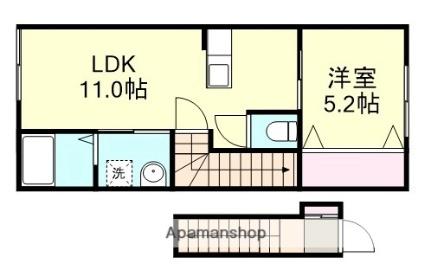 ＭＯＴＯ　ＣＡＳＡ ｜岡山県倉敷市玉島長尾(賃貸アパート1LDK・2階・39.10㎡)の写真 その2