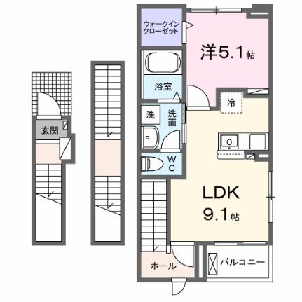 ニューファインシティ 301｜岡山県総社市中央３丁目(賃貸アパート1LDK・3階・42.20㎡)の写真 その2