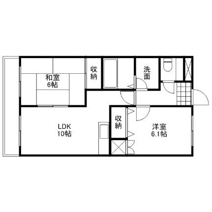 ベルグランデ高柳 202｜岡山県岡山市北区高柳西町(賃貸マンション2LDK・2階・51.30㎡)の写真 その2