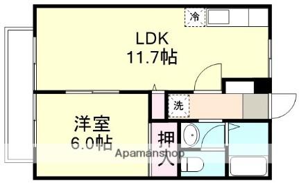 岡山県倉敷市中島(賃貸アパート1LDK・2階・40.92㎡)の写真 その2