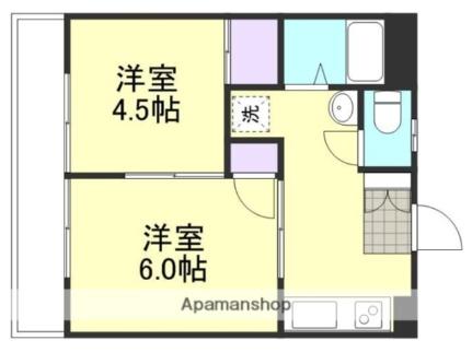 ガーディニアシティII ｜岡山県倉敷市西中新田(賃貸マンション2K・2階・31.46㎡)の写真 その2