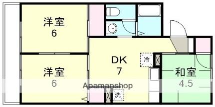 岡山県倉敷市日吉町(賃貸アパート3DK・1階・50.26㎡)の写真 その2