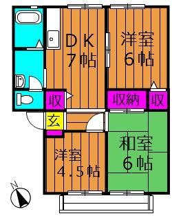 ウインディア水江 B203｜岡山県倉敷市中島(賃貸アパート3DK・2階・52.84㎡)の写真 その2