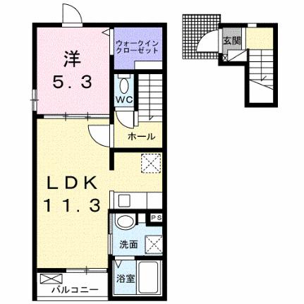 コート　エスポア 205 ｜ 岡山県井原市井原町（賃貸アパート1LDK・2階・43.47㎡） その2