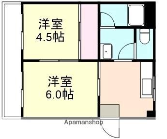 山長ビルＢ ｜岡山県倉敷市西中新田(賃貸マンション2K・4階・32.29㎡)の写真 その2