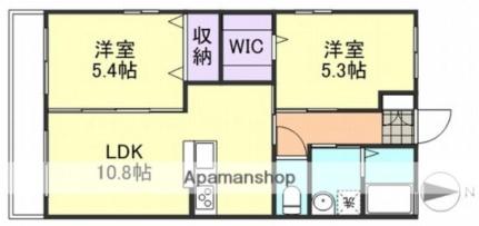 ティエラＣ ｜岡山県倉敷市上東(賃貸アパート2LDK・1階・54.38㎡)の写真 その2