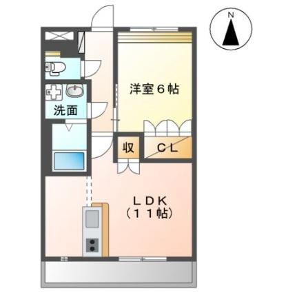 グランディール・フローラ 00102｜岡山県倉敷市上富井(賃貸アパート1LDK・1階・41.04㎡)の写真 その2