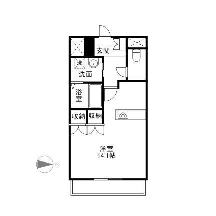 プラッツ・ユーII 107 ｜ 岡山県岡山市北区今保（賃貸アパート1R・1階・36.00㎡） その2