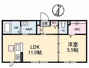 ファイン　シンフォニー　Ｂ棟 ｜岡山県倉敷市上富井(賃貸アパート1LDK・1階・40.80㎡)の写真 その2