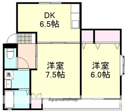 サンヒルズ ｜岡山県倉敷市中庄(賃貸アパート2DK・1階・47.76㎡)の写真 その2