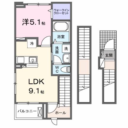 ニューファインシティ 305｜岡山県総社市中央３丁目(賃貸アパート1LDK・3階・42.20㎡)の写真 その2