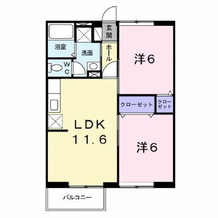 イプシロンＡ 101 ｜ 岡山県井原市高屋町１丁目（賃貸アパート2LDK・1階・54.92㎡） その2