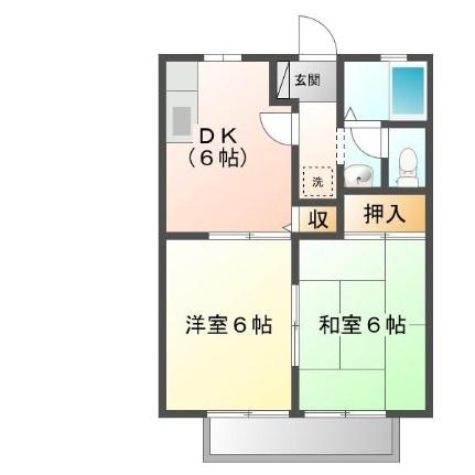 ビーライン東川口Ａ・Ｂ A102｜広島県福山市東川口町３丁目(賃貸アパート2DK・1階・40.92㎡)の写真 その2