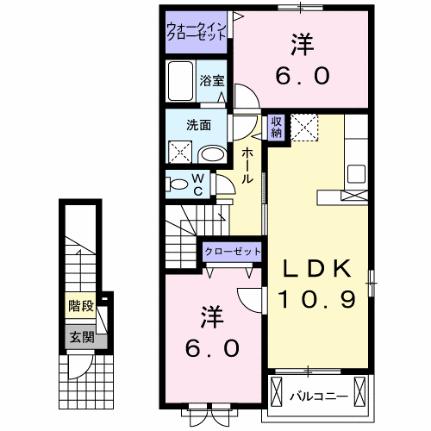 ナカドイロードＡ 204｜広島県福山市神辺町字道上(賃貸アパート2LDK・2階・57.19㎡)の写真 その2