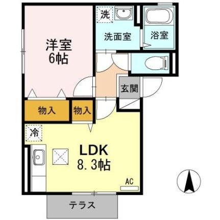 ルピナ深津 101｜広島県福山市東深津町４丁目(賃貸アパート1DK・1階・35.86㎡)の写真 その2