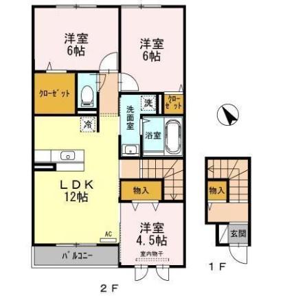 グレイスヴィラ東川口 203｜広島県福山市東川口町５丁目(賃貸アパート3LDK・2階・69.96㎡)の写真 その2