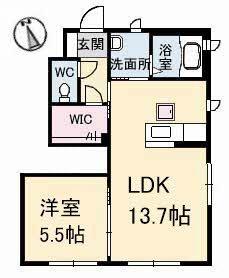 クレセオセブン　Ｃ棟 101｜広島県福山市曙町１丁目(賃貸アパート1LDK・1階・45.08㎡)の写真 その2