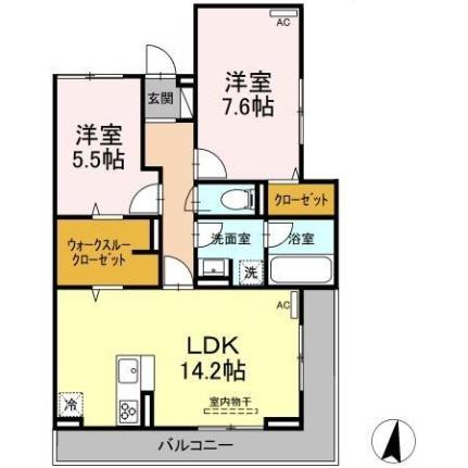 Ｄーｒｅｓｉｄｅｎｃｅ西町 201｜広島県福山市西町１丁目(賃貸アパート2LDK・2階・63.65㎡)の写真 その2