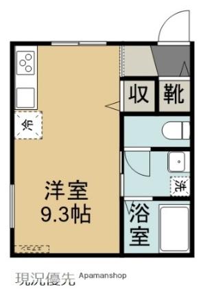 フラット B｜広島県福山市船町(賃貸アパート1R・1階・25.87㎡)の写真 その2