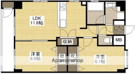 リーベングランツ平和大通り 1302｜広島県広島市中区舟入町(賃貸マンション2LDK・13階・59.90㎡)の写真 その2