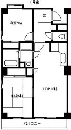 ビラシャレル 203号室｜広島県広島市中区大手町３丁目(賃貸マンション2LDK・2階・47.70㎡)の写真 その2