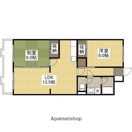 コーポ井口台 406｜広島県広島市西区井口台１丁目(賃貸マンション2LDK・4階・62.72㎡)の写真 その2