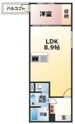 セブンプロート舟入幸町 302号室｜広島県広島市中区舟入幸町(賃貸アパート1LDK・3階・29.34㎡)の写真 その2