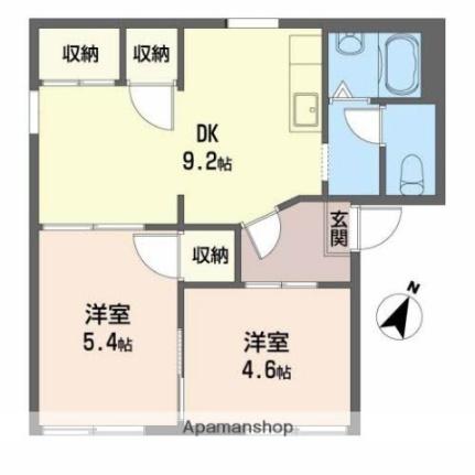 グランドール多治米　Ｂ棟 101｜広島県福山市多治米町２丁目(賃貸アパート2DK・1階・43.71㎡)の写真 その2