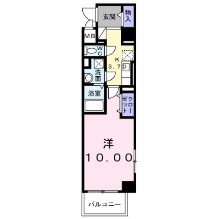 クロシェットＩＭＫ 401｜広島県福山市多治米町４丁目(賃貸マンション1K・4階・33.77㎡)の写真 その2