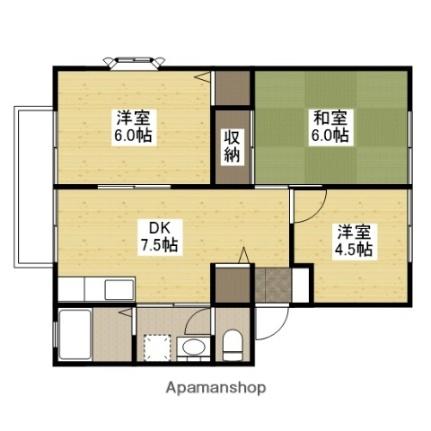 サンビレッジローズ　Ｃ 202｜広島県福山市多治米町３丁目(賃貸アパート3DK・2階・52.84㎡)の写真 その2