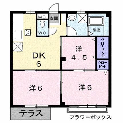 エルディムかきはら 103｜広島県福山市山手町４丁目(賃貸アパート3DK・1階・52.99㎡)の写真 その2