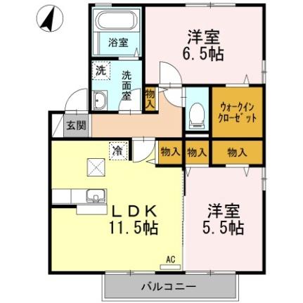 セジュールセラ　Ｃ棟 C101｜広島県福山市千田町大字千田(賃貸アパート2LDK・1階・62.10㎡)の写真 その2