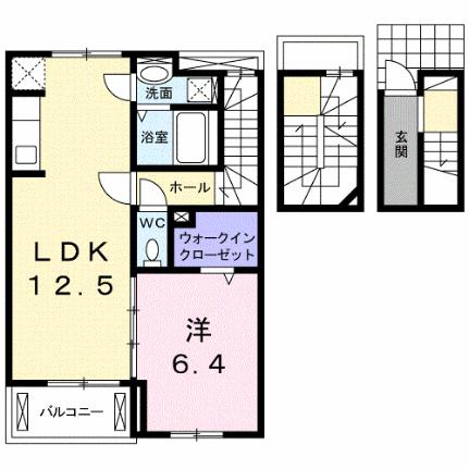 ライトスプリングＡ 302｜広島県福山市山手町５丁目(賃貸アパート1LDK・3階・54.16㎡)の写真 その2