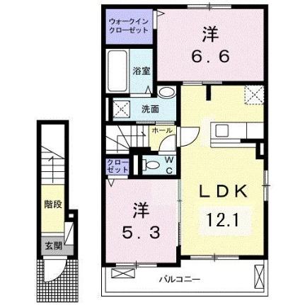 グランローゼ加屋I 203｜広島県福山市津之郷町大字加屋(賃貸アパート2LDK・2階・58.99㎡)の写真 その2