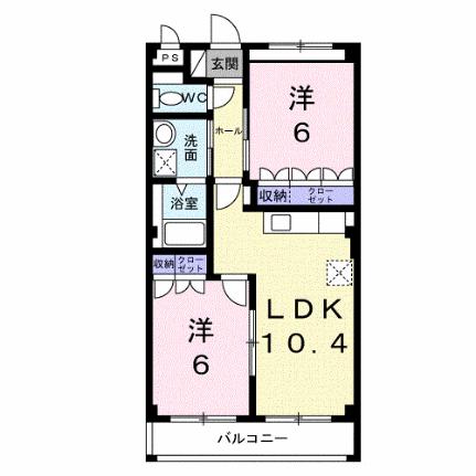 プリオール 201｜広島県福山市駅家町大字上山守(賃貸アパート2LDK・2階・51.30㎡)の写真 その2