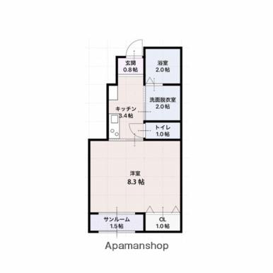 マジェスティＢ棟 102｜広島県福山市南松永町３丁目(賃貸アパート1K・1階・30.87㎡)の写真 その2