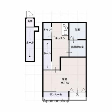 マジェスティＢ棟 201｜広島県福山市南松永町３丁目(賃貸アパート1K・2階・40.39㎡)の写真 その2